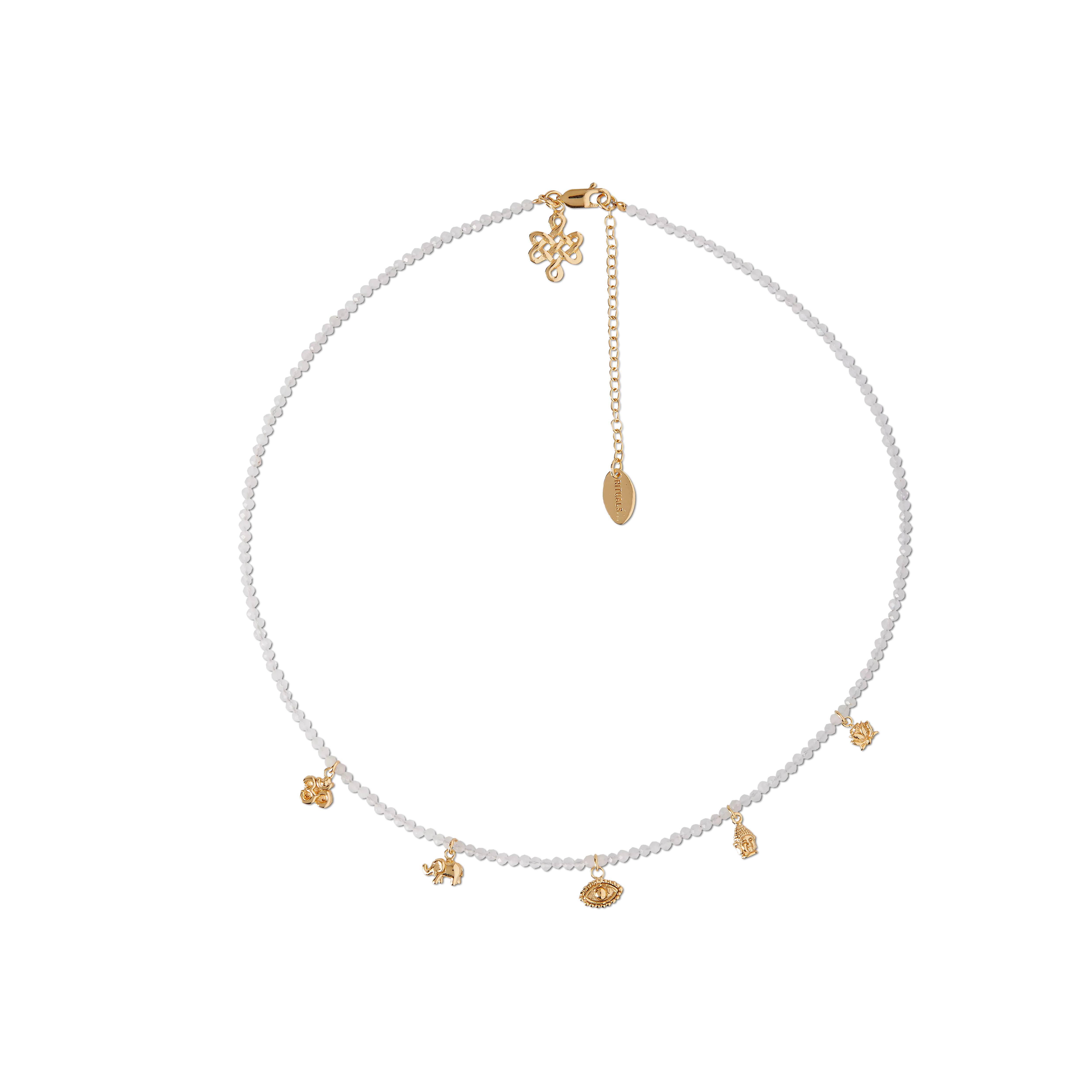 Rose Quartz Pendant Bead Necklace