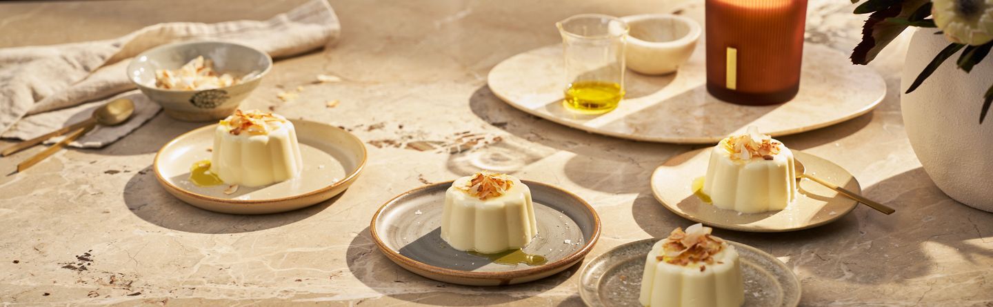 Dessert with a twist! Yuzu panna cotta with coconut 