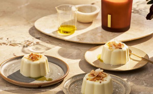 Dessert with a twist! Yuzu panna cotta with coconut