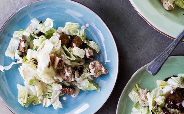 Vegetarian Caesar salad with an Asian twist