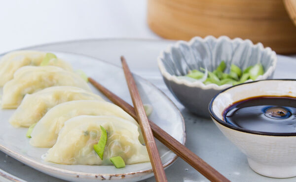 Dumplings vegetarianos a vapor 