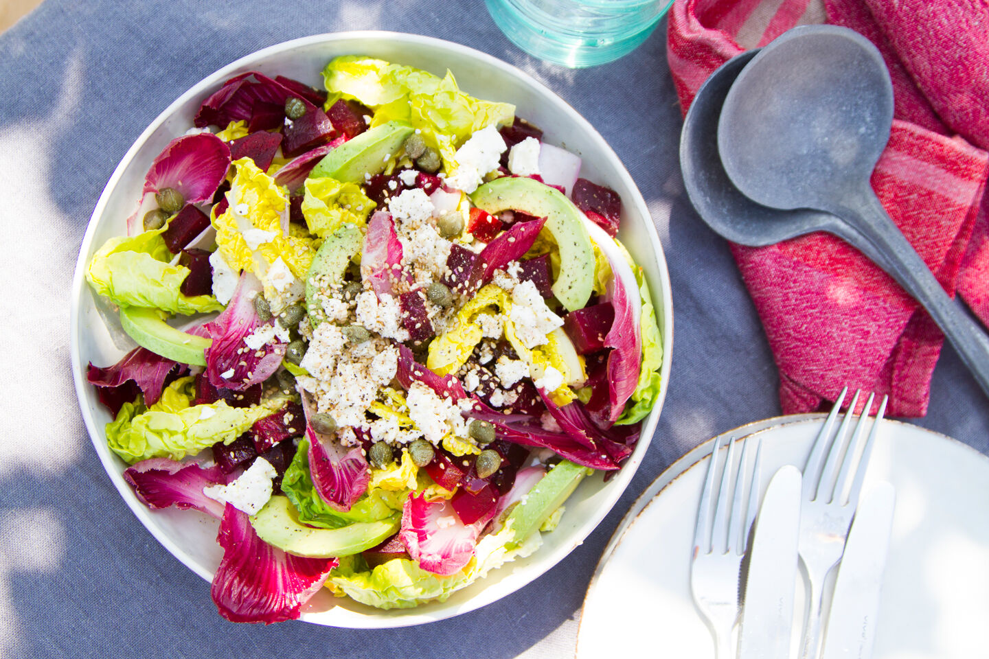 Red beet and red endive salad